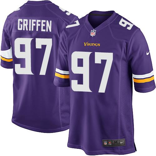 Nike Vikings #97 Everson Griffen Purple Team Color Youth Stitched NFL Elite Jersey